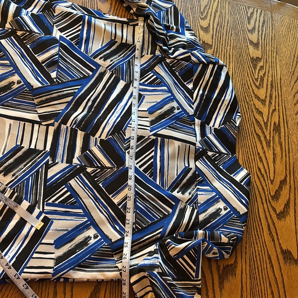 Kasper long modest royal blue, white and black dress jacket - Picture 7 of 10